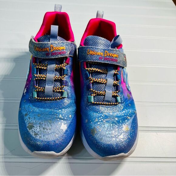 SKECHERS Purple Unicorn Rainbow Shoes Size 4 - Picture 2 of 11